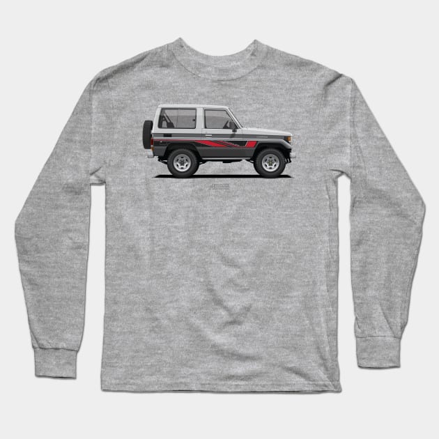 Land Cruiser 70 SWB Silver - Grey (BJ71V) Long Sleeve T-Shirt by ARVwerks